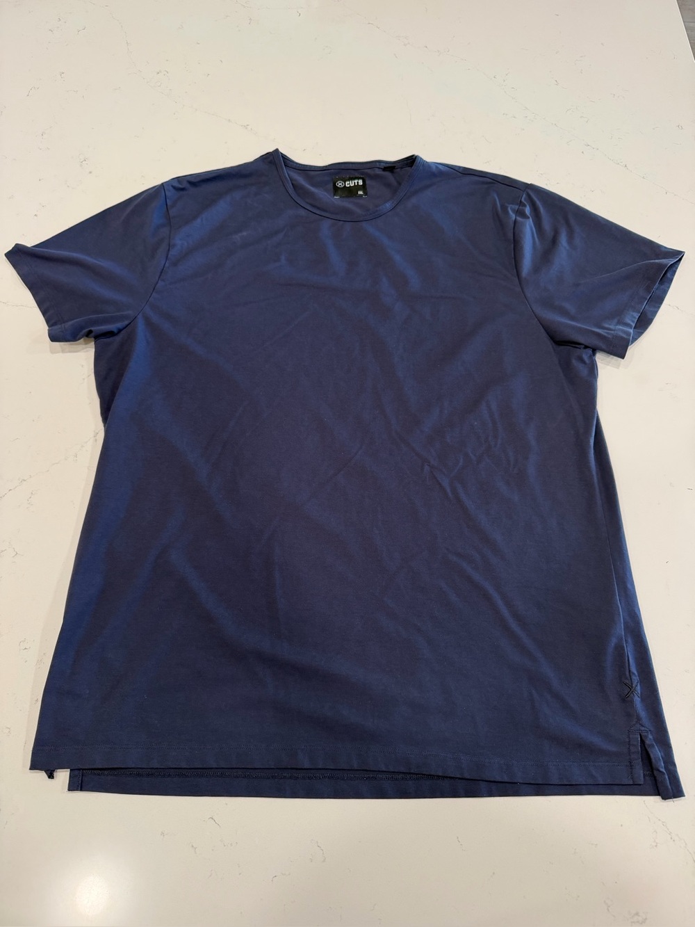 Cuts Clothing Men’s Navy AO Split- Hem Tee - XXL